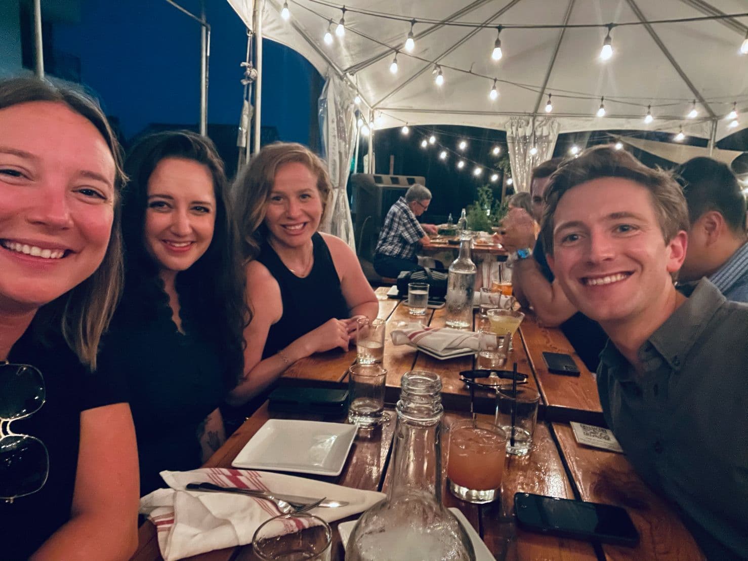 Team dinner out together